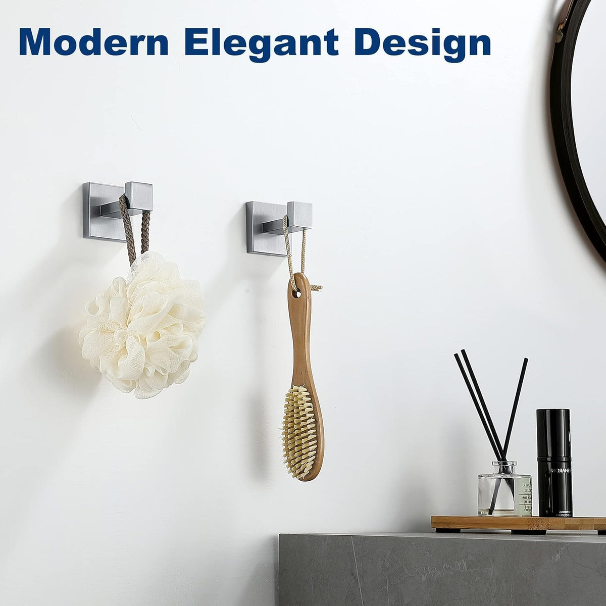 Towel Hooks for Bathrooms, Brushed Nickel Towel Hook for Kitchen Bathroom, SUS304 Stainless Steel Coat Hook, Heavy Duty Towels Holder Hooks for Hanging Towels,Coats,sponges,Clothes,Wall Mount, 1 Pack