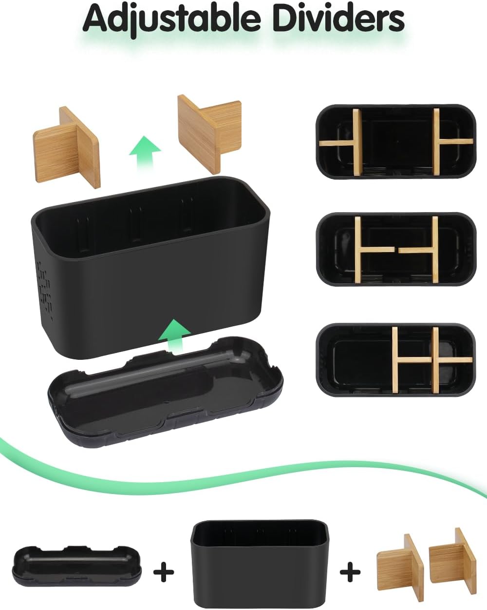 GFWARE Black Toothbrush Holder with Drainage, Bathroom Organizer, Large