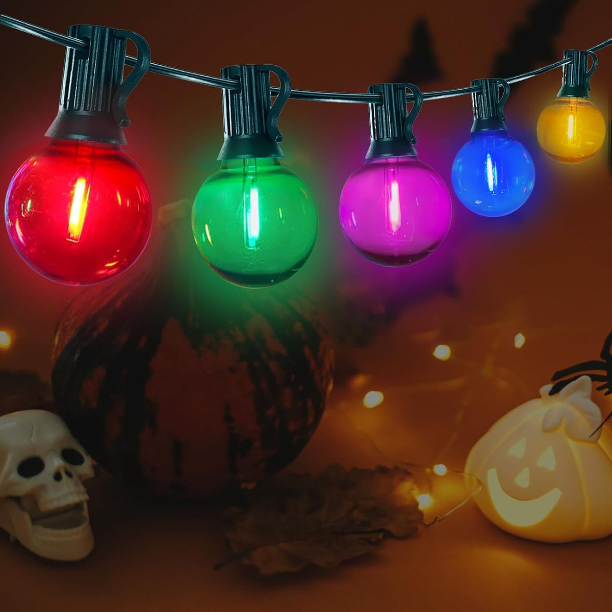 25FT Outdoor String Lights, G40 LED Multicolor Globe, Shatterproof