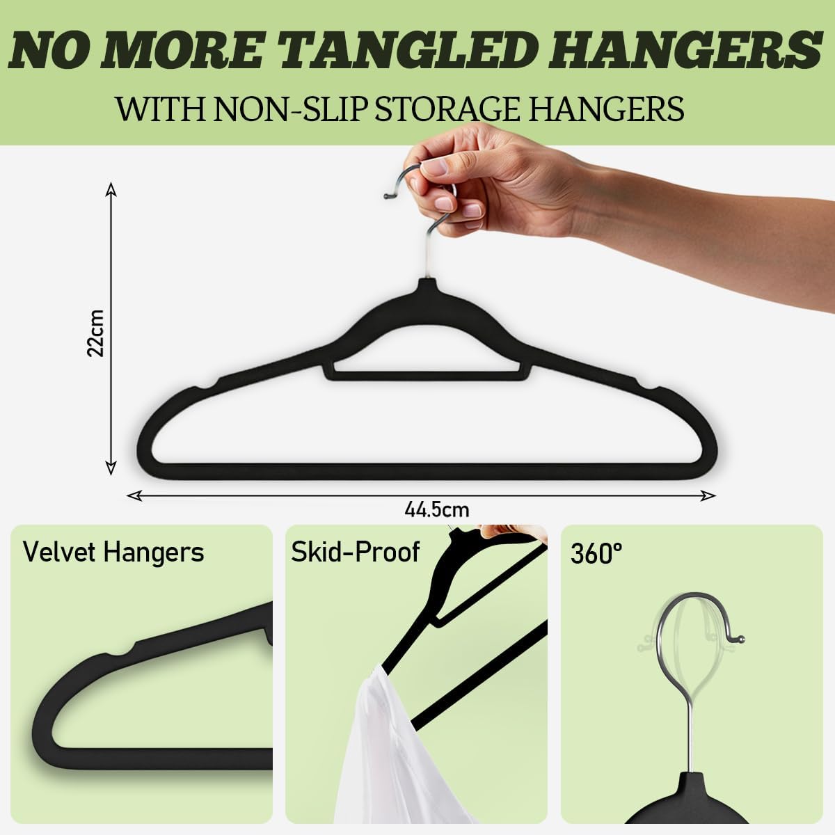 Adult Velvet Hangers 17.5" 30pk Non-Slip Closet Garment Storage Hangers