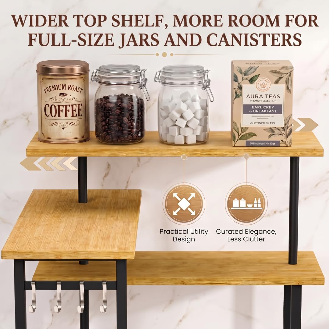 3-Tier Bamboo Corner Organizer Countertop Shelf