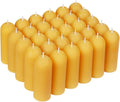 30 Pack Natural Thin Beeswax Pillar Candles, 1.3 inch Wide Dripless Candle