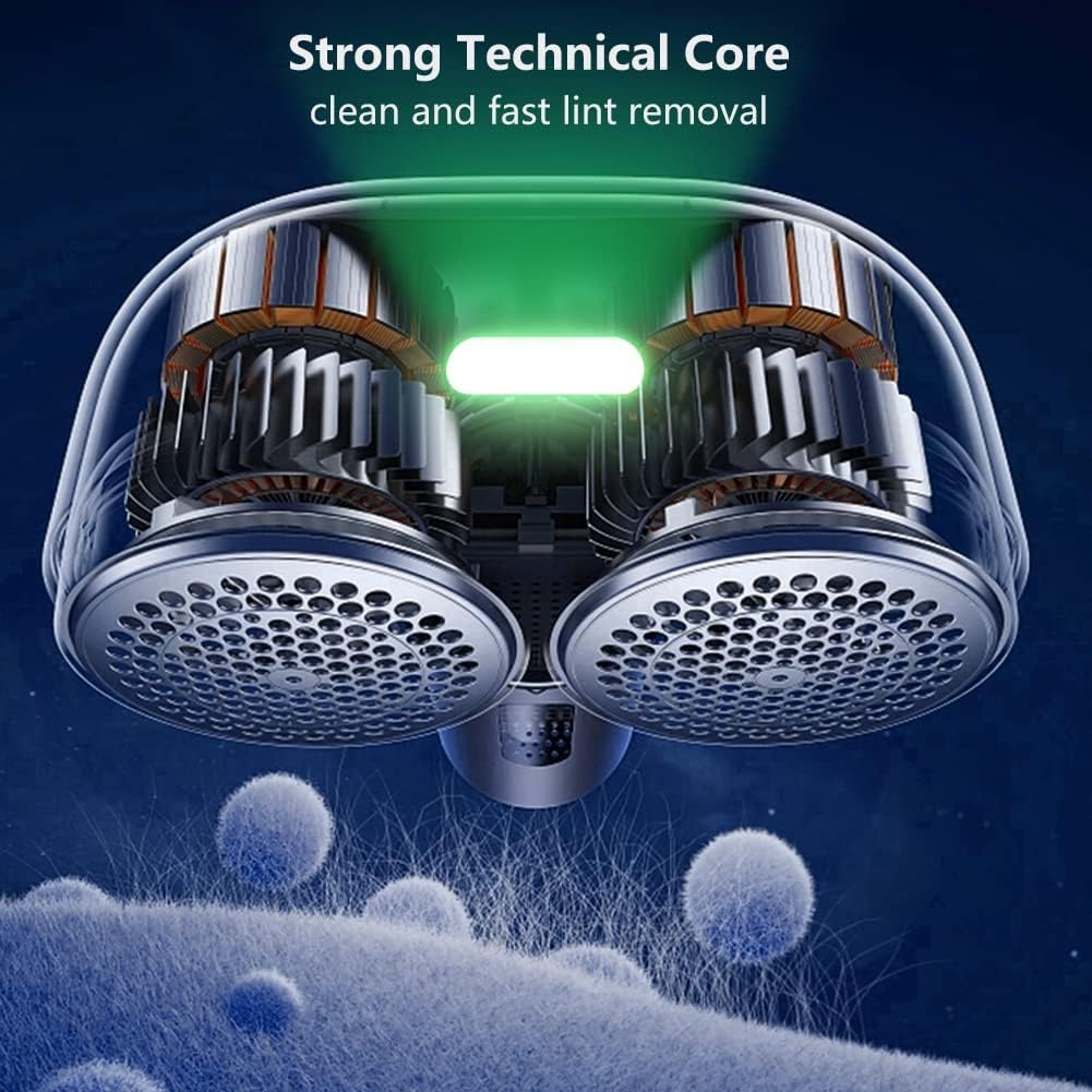 Nesugar Dual-Head Fabric Shaver and Lint Remover, Electric Sweater Defuzzer with Green Light Detection, 3 Speeds, M5