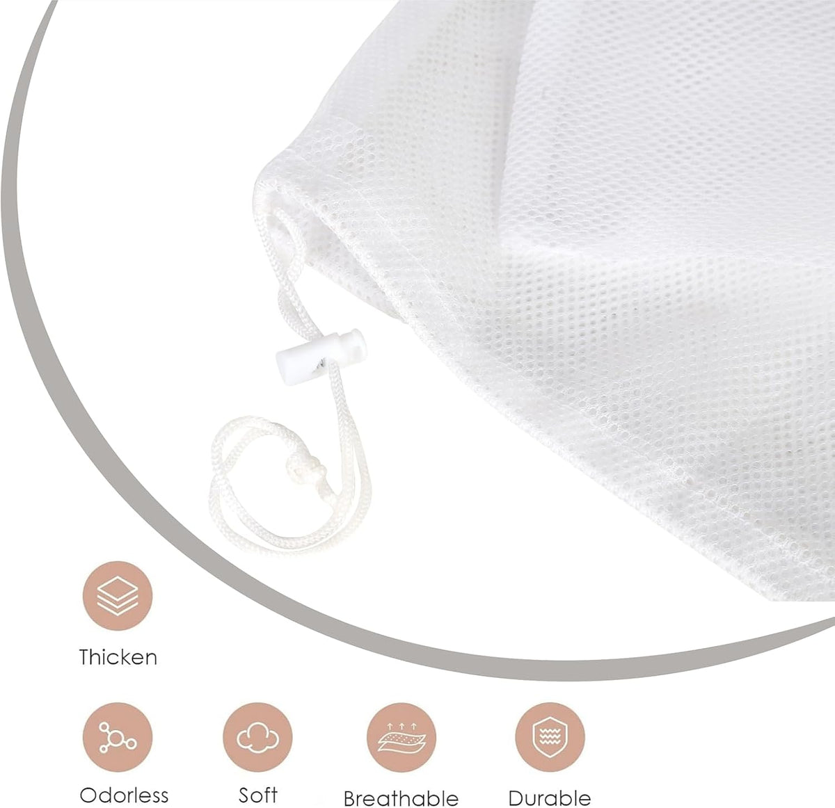 2-Pack Large Mesh Laundry Bag, 27x36 Inch White
