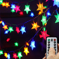 Star String Lights Battery Operated,16.4FT 50LED Waterproof Fairy Lights,Battery Powered Christmas Lights with 8 Modes Remote Control & Timer for Indoor Outdoor Bedroom Tent Party Multicolor