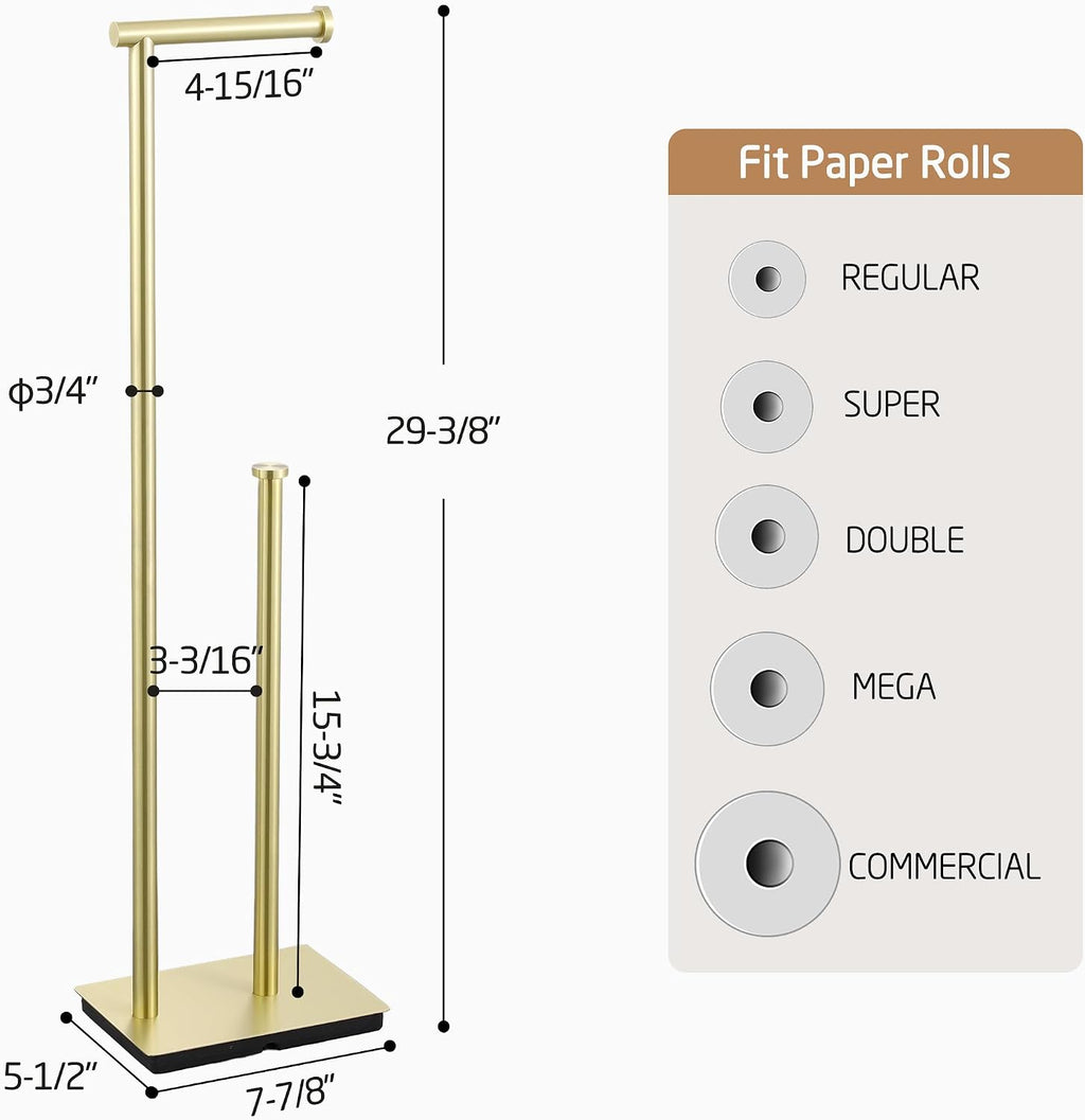 KES Free Standing Bathroom Toilet Paper Roll Holder with Storage