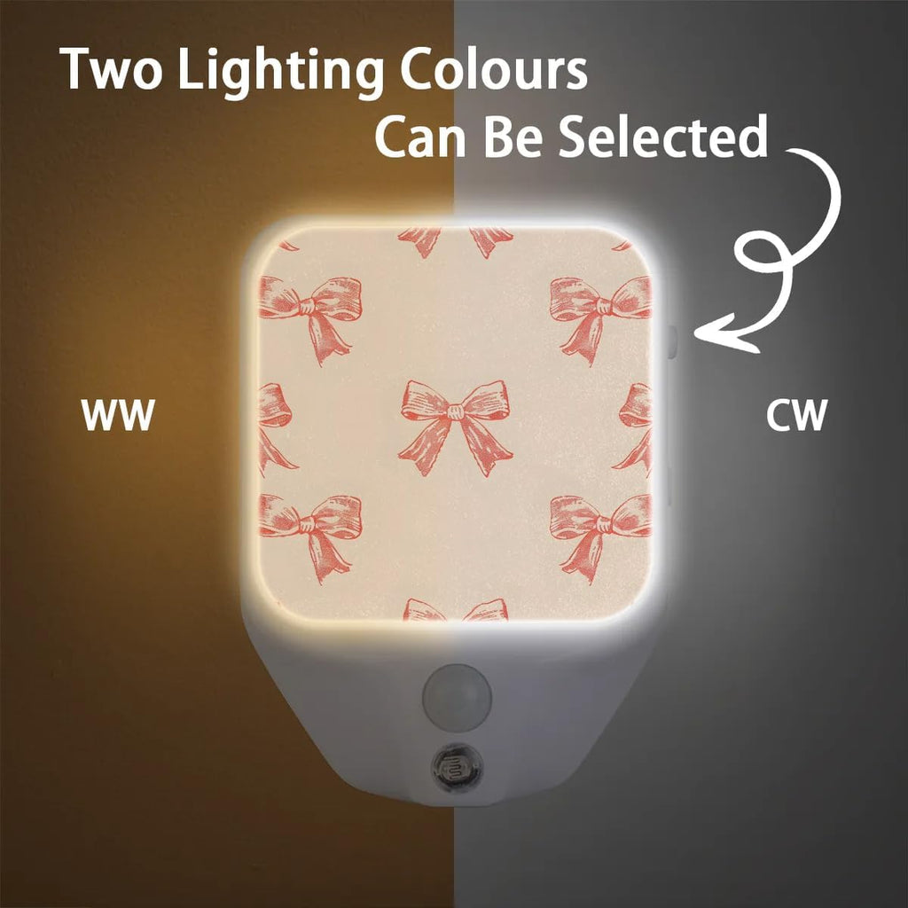 Honeybaby Motion Sensor Night Lights Bow Pink Nightlight Plug in Dusk to Dawn Motion Sensor Light Indoor LED Lights for Room Home Improvement