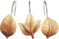 Brown Plant Leaf Shower Curtain Hooks,Eucalyptus Bathroom Decor,12PCS