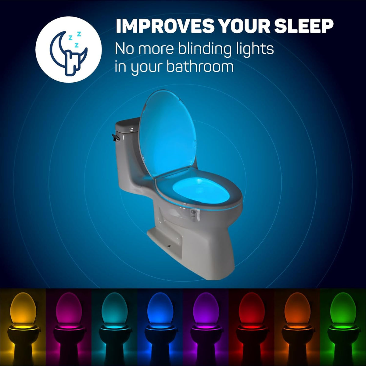 ToiLight 2 Pack. The Original Toilet Bowl Night Light. Fun & Useful Bathroom Motion Sensor Tech Gadget. Funny Novelty Birthday Gift Idea. Stocking Stuffer for Him, Her, Guys, Men, Brother, Mom