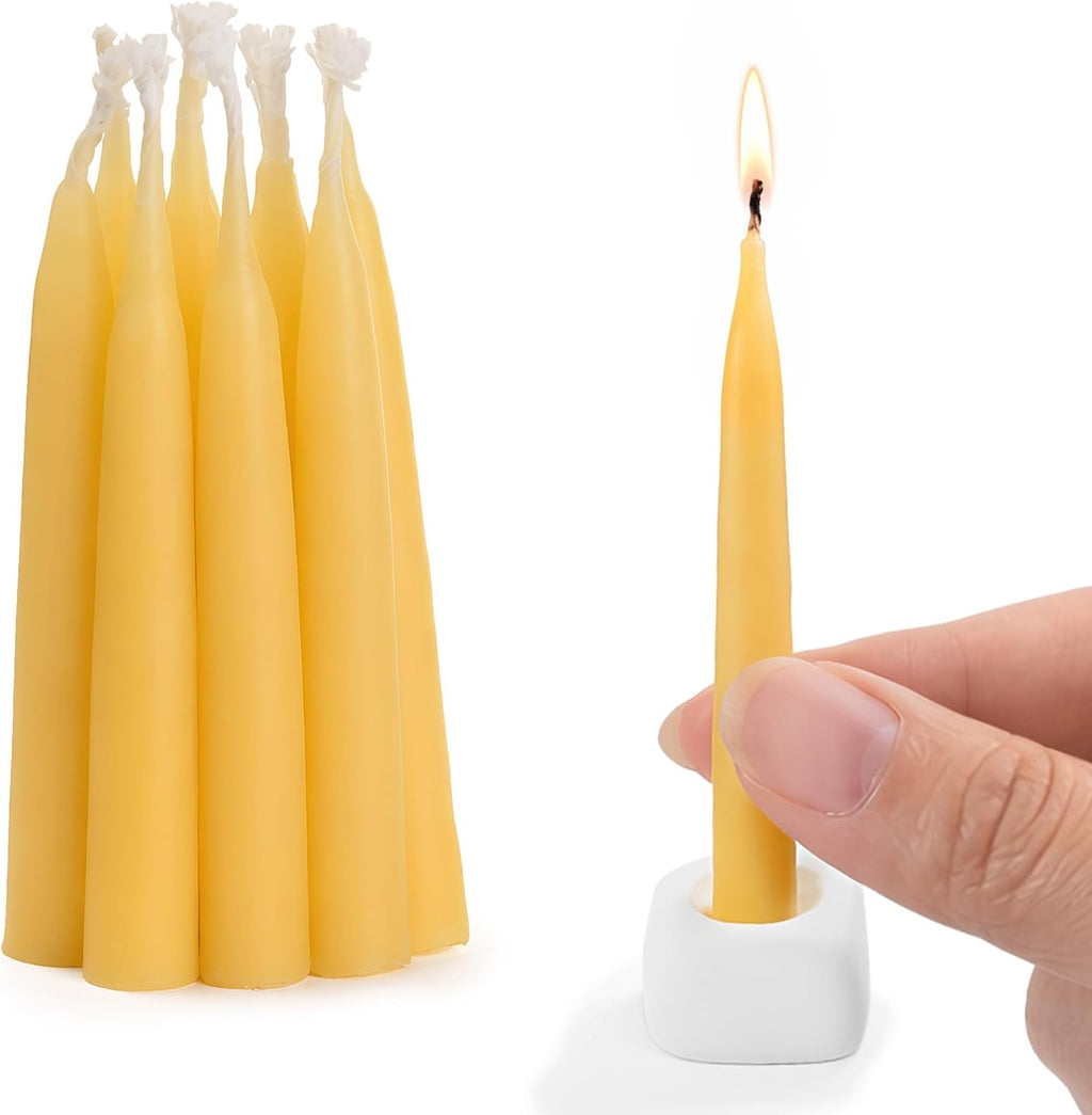 Natural Beeswax Candles 10 Pack, 20 Minutes Burning Mini Candles