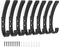 Coat Hooks Wall Mounted, 8Packs Black, Aluminum Metal Heavy Duty Towel Rope Hooks for Screwing Drilling, Bathroom, Kitchen Door
