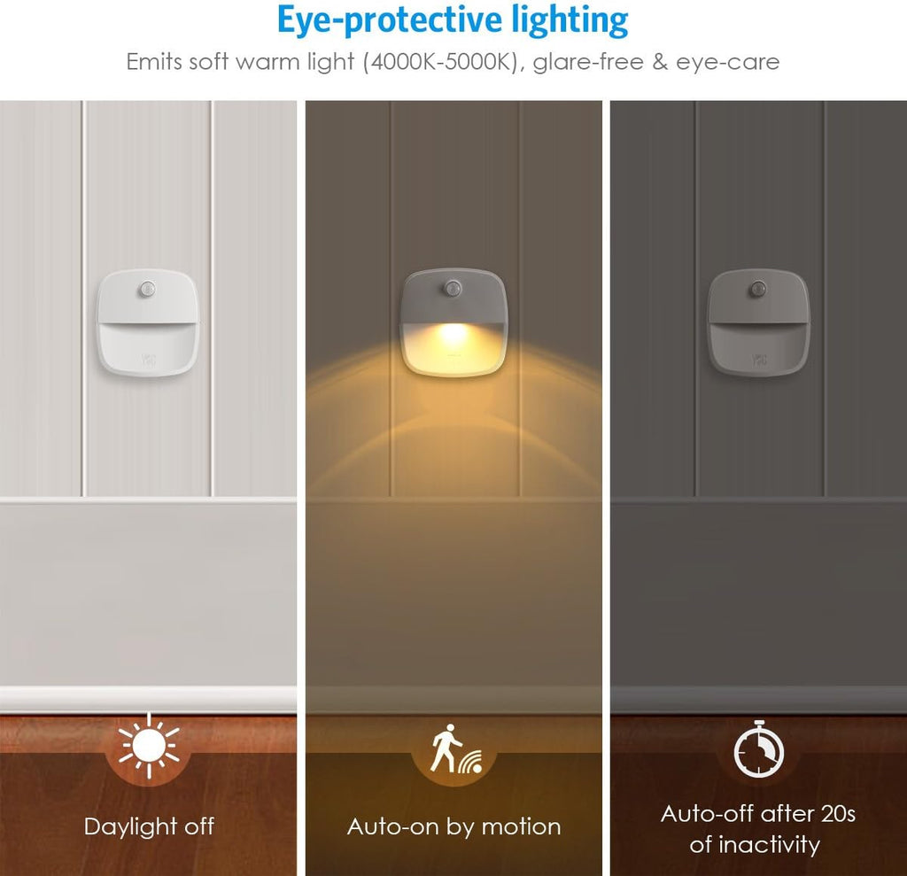 AMIR Upgraded Motion Sensor Stair Light Indoor (Warm White - Pack of 3)