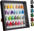 Tapeera Black Wooden Minifigure Display Case - Memorabilia Display Case for Figures - 11 x 11 Inches Shadow Box Frame - for Wall and Table Top - with Dust Protection - Holds Up to 28 Figurines