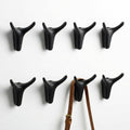 POZEAN 8 Pack Antler Wall Hooks for Hanging, Matte Black Heavy Duty Coat Hooks Wall Mounted for Coats Hats Bags Keys, Decorative Deer Antler Metal Hook for Entryway Mudroom Bathroom Bedroom (8, Black)