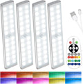 SZOKLED 58-LED Under Cabinet Lighting Wireless, RGB Motion Sensor Night Lights, Magnetic Under Cabinet Lights for Kitchen, Shelf, Stair, 15 Color (4 Pcs)