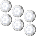 AMIR Upgraded 3.15” Motion Sensor Light, Cordless Battery-Powered LED Night Light, Stick-Anywhere Closet Lights Stair Lights, Safe Lights for Hallway, Bathroom, Bedroom, Kitchen (White - Pack of 6)
