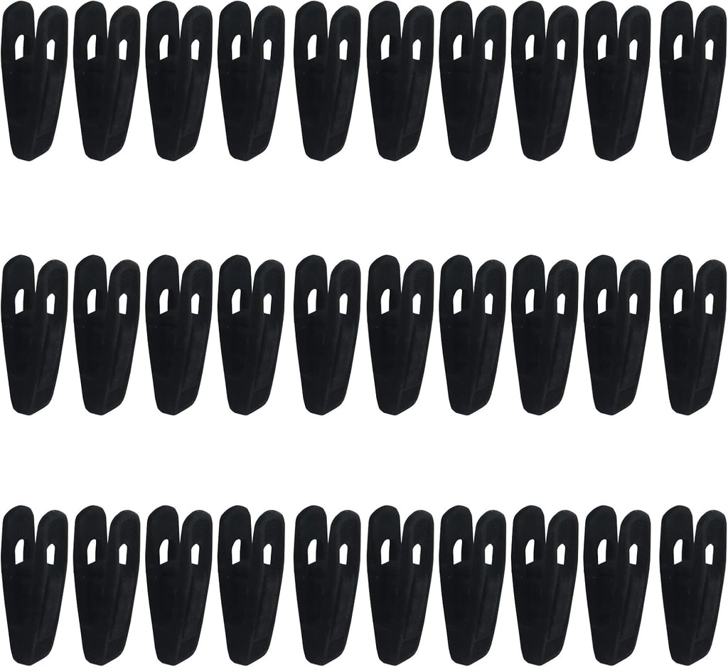 Black Velvet Hanger Clips, 30 Pack