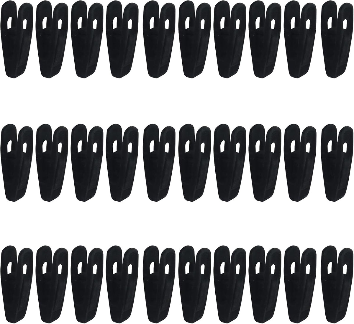 Black Velvet Hanger Clips, 30 Pack