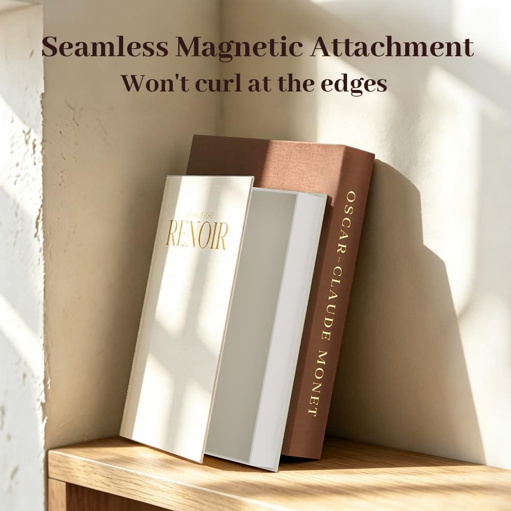 FOOMAN Beautiful Decorative Books, Set of 2 Linen Faux/Fake Book Boxes