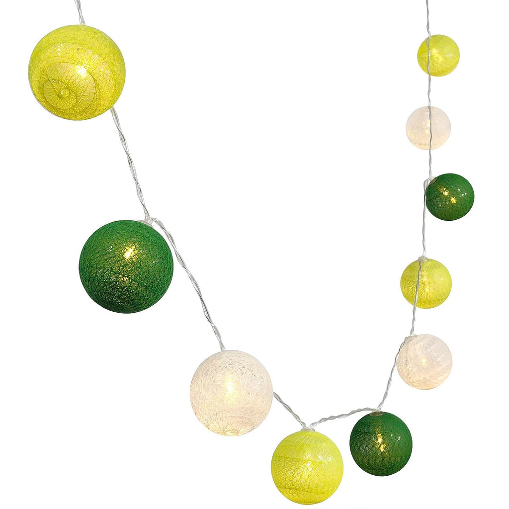 3M/10Ft 30 Green White Ball LED Battery Operated String Fairy Light