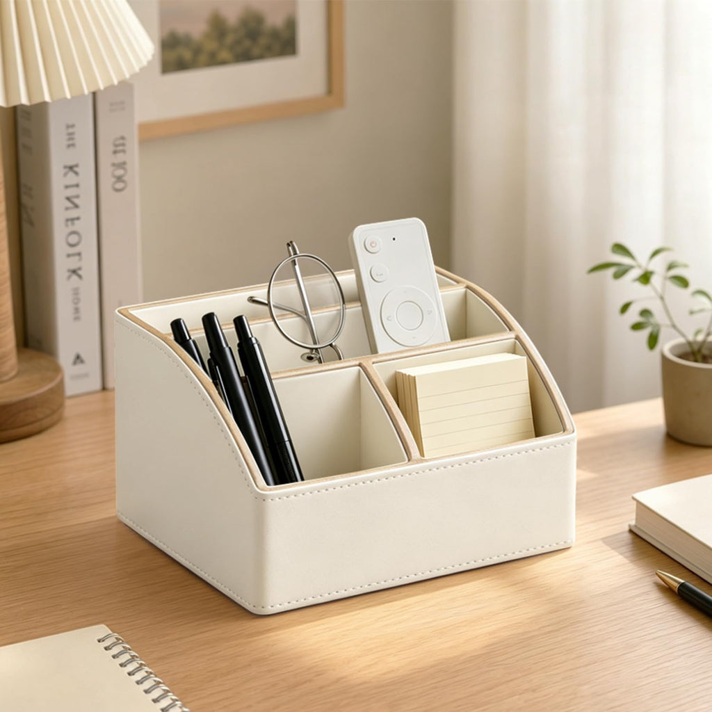 TV Remote Control Caddy, Pen/Pencil Holder, Nightstand Desktop Organizer