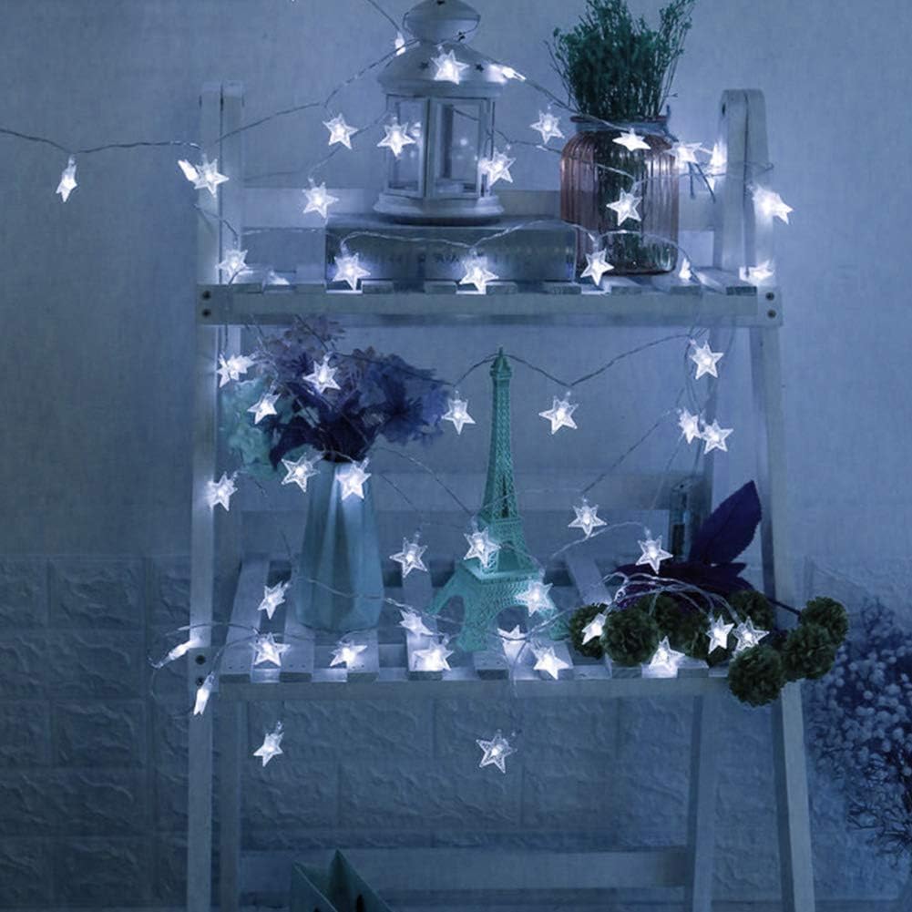 Twinkle Star 100 LED Star String Lights Plug in 33FT, White