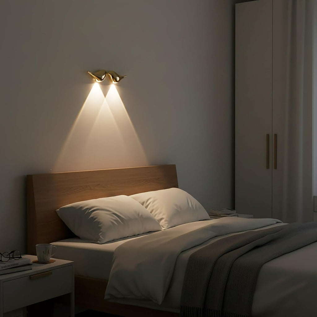 GDQ 2‑Pack Gold Bird‑Shaped Motion Sensor LED Rechargeable Wall Night Light