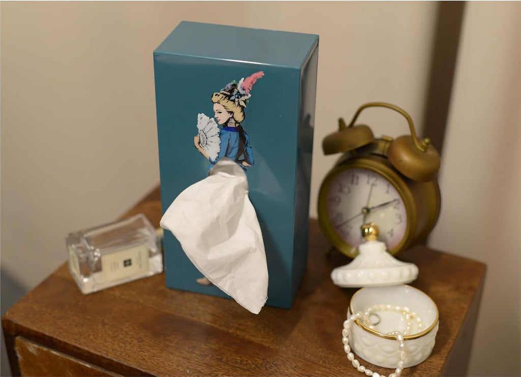 Flying Skirt® Tissue Box - The Original Design, Metal Base (Marie)