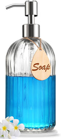 Thick Glass Soap Dispenser with Silicone Pad – Premium Quality – Dish Soap Dispenser, Hand Soap Dispenser – Rust Proof Stainless Steel Pump – Ideal for Kitchen Dish Soap, Bathroom Soap