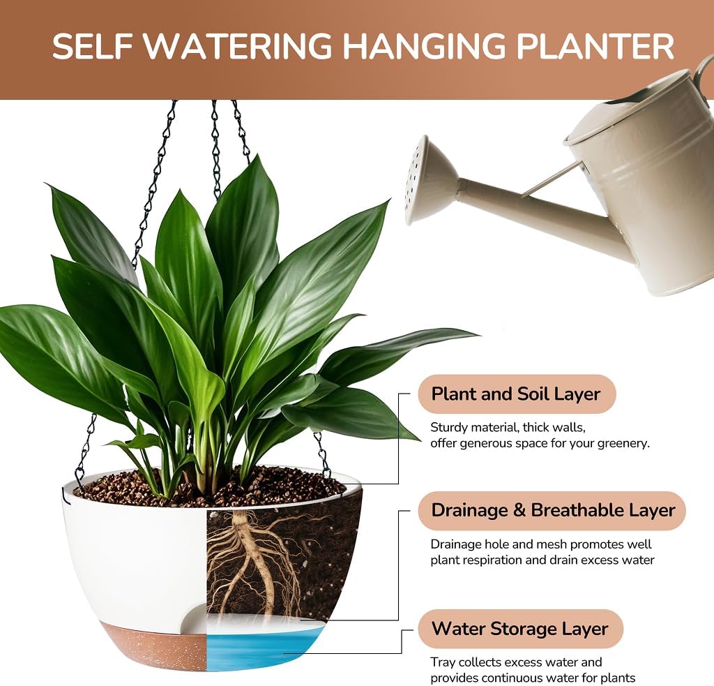 Hanging Planter, 12 Inch, White