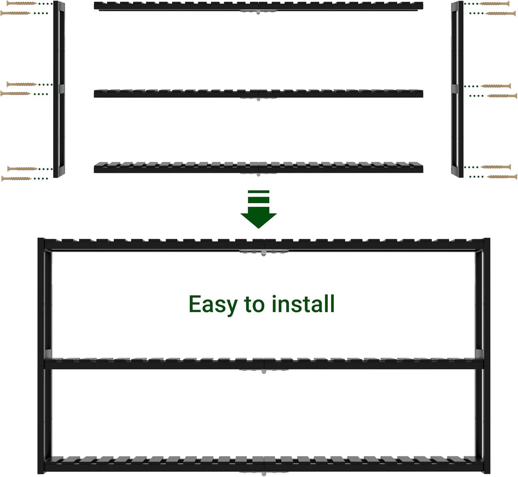 PPN 100% Bamboo Extra Long Towel Rack Bathroom Storage Shelves