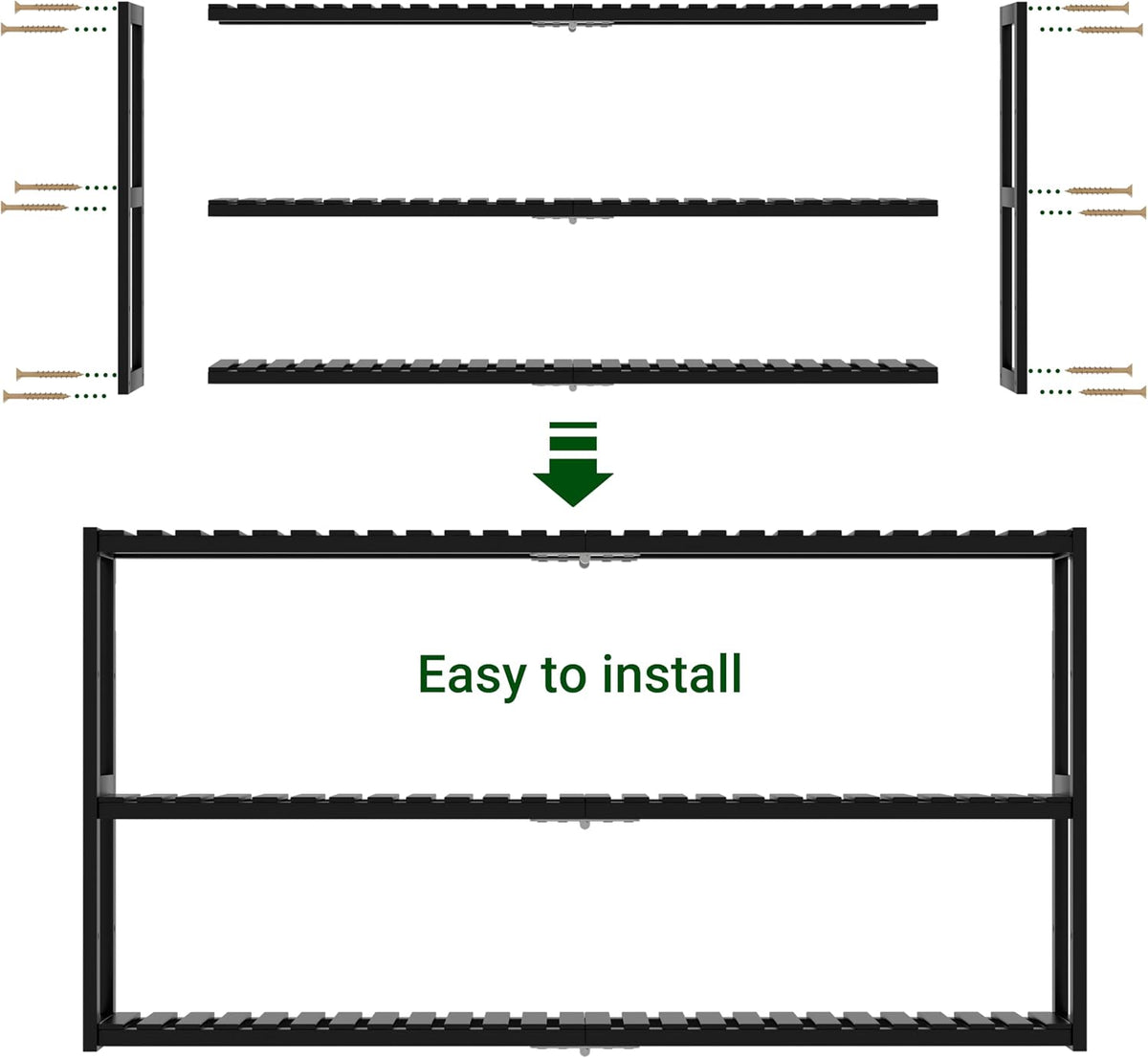 PPN 100% Bamboo Extra Long Towel Rack Bathroom Storage Shelves