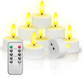 Rechargeable Tea Lights with Remote Timer (6PCS-Charging Base not Included)
