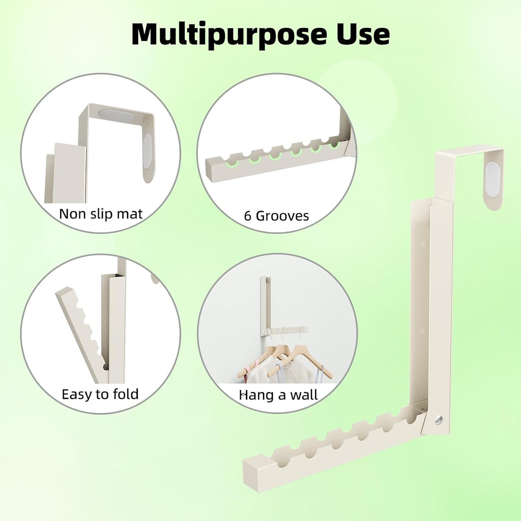 Over the Door Hanger, 2 Pack Foldable Over Door Drying Rack for Laundry