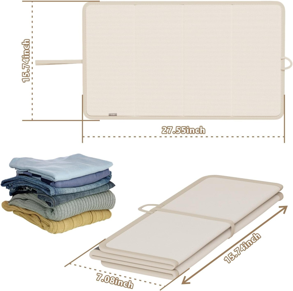 Foldable Ironing Mat for Tabletop, Dormitory, RV, 27x16 Inch