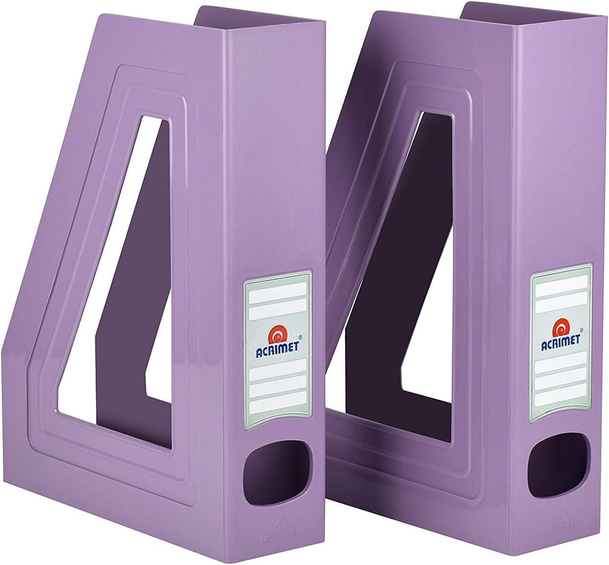 Acrimet Magazine File Holder, Vertical Desk Organizer, Purple, 2 Pack
