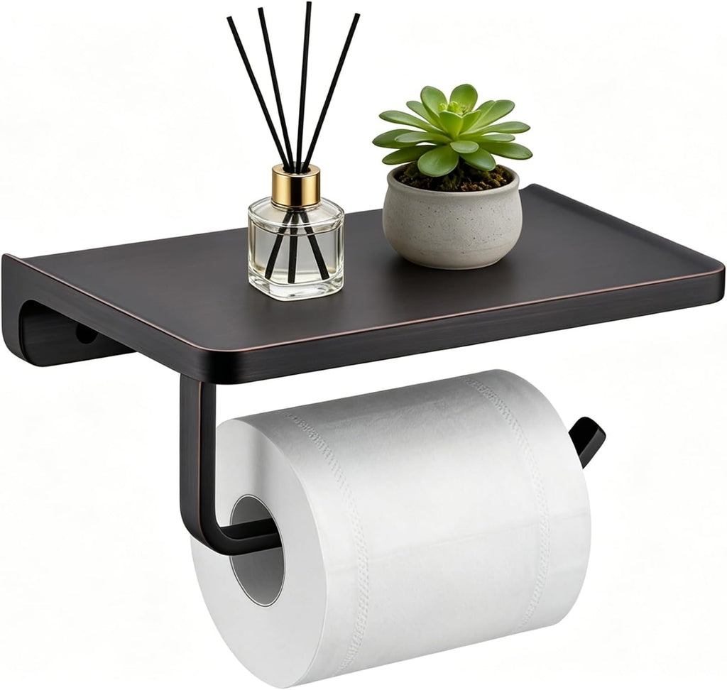 TRUSTMI Toilet Paper Holder with Shelf & Phone Stand, Oil Rubbed Bronze