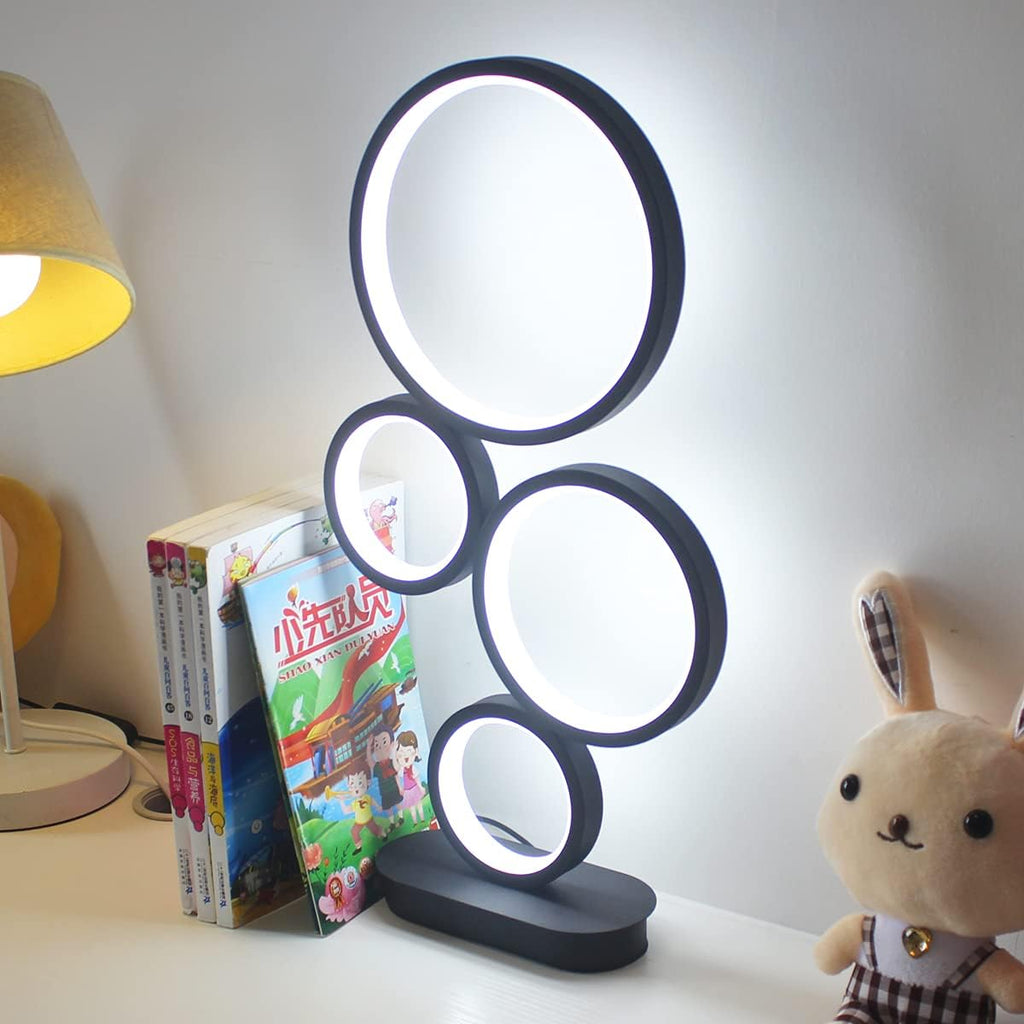 LED Table Lamp, Modern Dimmable Bedside Table Light, 18W, 3 Color Modes, for Living Room, Bedroom, Office, Nightstand, Bookshelf (Black)
