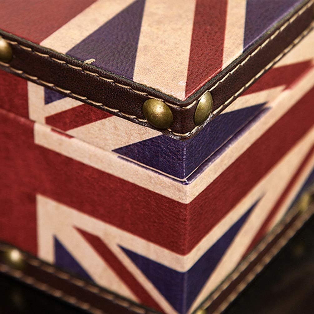 DreamsEden Wooden Tissue Box Cover Holder - Vintage Flag Style Classical Napkin Box for Home Office Room Decor (Union Jack Flag)