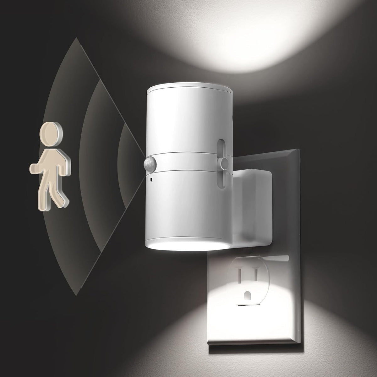 L LOHAS LED Motion Sensor Night Light, Bright Night Light, Dimmable 0-100LM