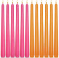 6 Orange 6 Hot Pink 10 Inch Taper Candles for Halloween Home Decor
