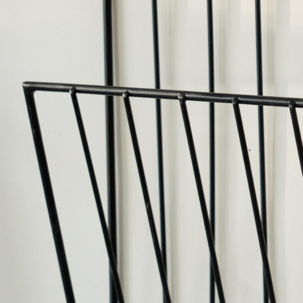 Black Wall Mounted Magazine Rack and File Holder, Iron Mail Organizer for Home Office and Study Room
