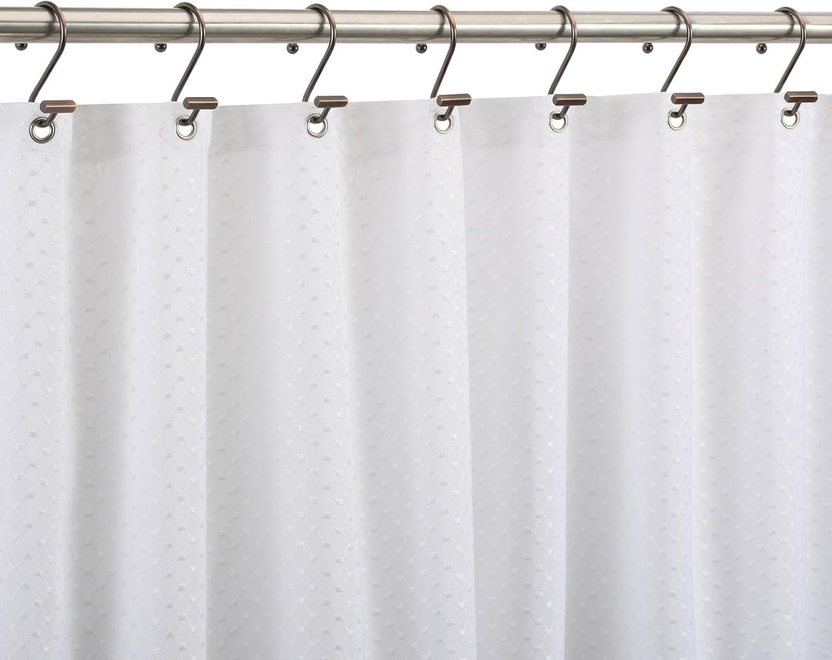 Bronze Shower Curtain Hooks, Rust Proof Shower Curtain Rings for Bathroom, CHICTIE Modern Metal Decorative Shower Hooks Hangers for Shower Curtain Rod, Square T Bar Shape Set of 12