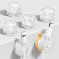 Lamicall 6Pack Clear Rotatable Cord Organizer, [1s Lock] Spring Cable Clips