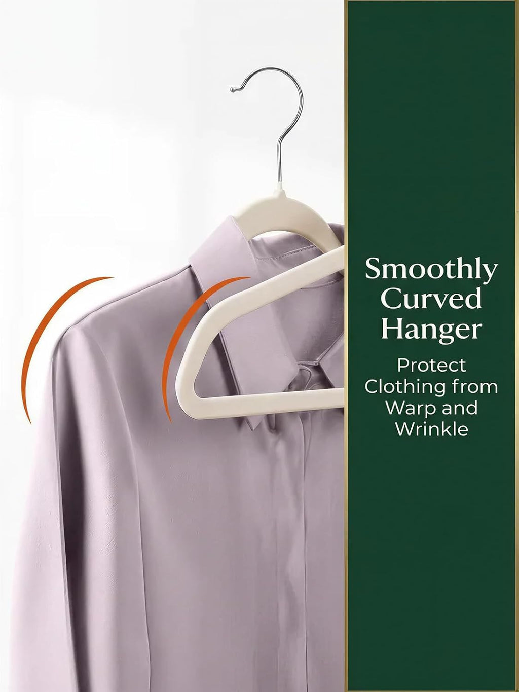 HOUSE DAY Ivory Velvet Hangers 50 Pack - Non Slip Felt Hangers, No Wrinkles