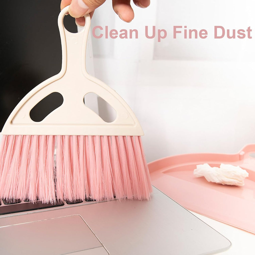 6 Pcs Small Dustpan and Brush Set, Portable Compact Mini Broom and Dust Pan