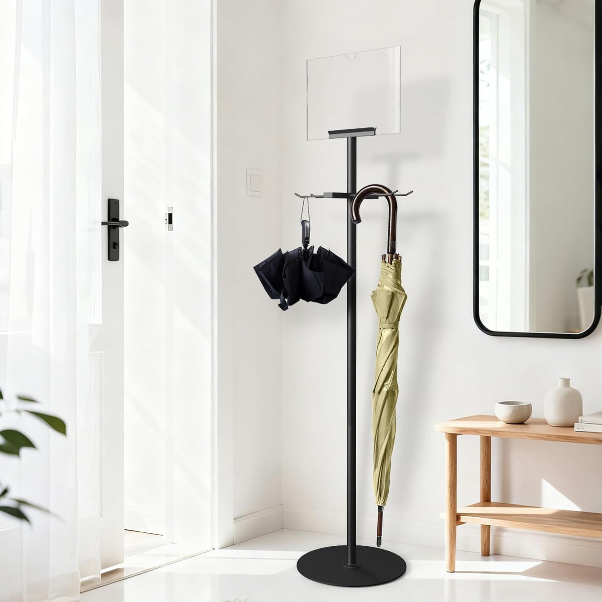 Umbrella Bag Stand with Sign Frame - with 200 Wet Umbrella Bags Disposable