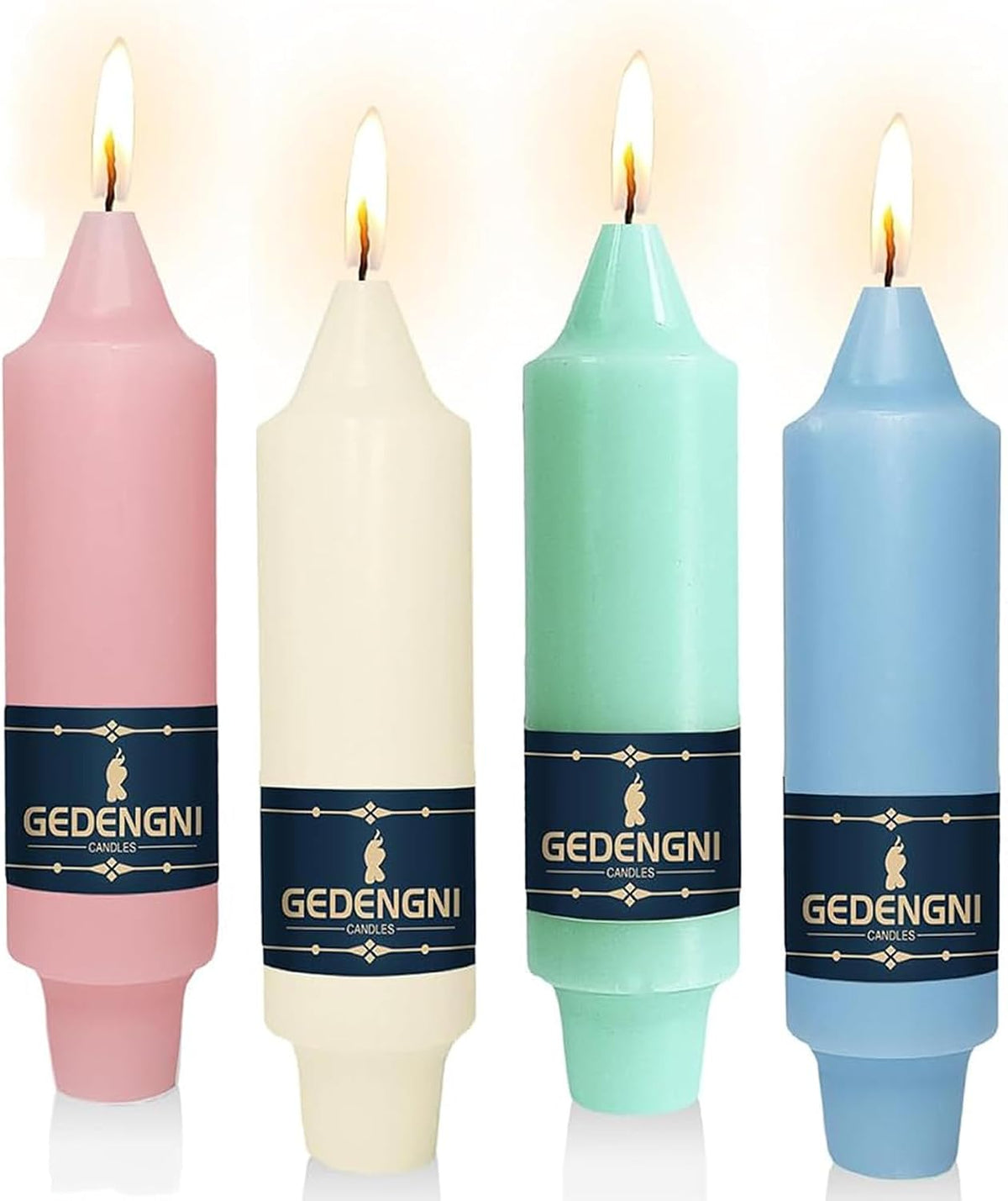 Pastel Taper Candles 4 Pack, 5 Inch Mixed Color Handmade Candles