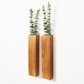 2 Pack Wood Wall Planters with Faux Eucalyptus Stems for Wall Decor