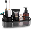 Ayswupt Black Toothbrush Holder for Bathroom,Detactable Bathroom Tray for Men,Electric Tooth Brushing Holder,Bathroom Countertop Organizer,Tooth Brush Toothpaste Caddy Storage,Vanity Sink Accessories